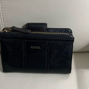Fossil Black Leather Bifold Wallet